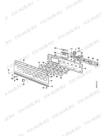 Взрыв-схема плиты (духовки) Electrolux EK6468B1 - Схема узла Command panel 037